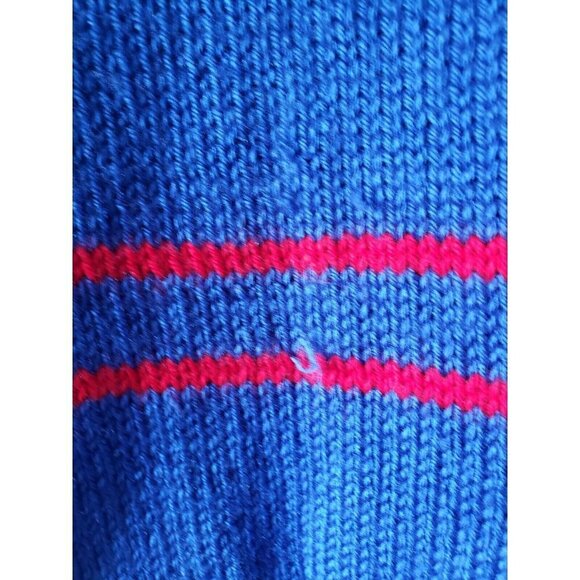 Baby Blue Handmade Knit Sweater w/Yellow School Bus & Black Button Wheels -2T-4T - Picture 10 of 10